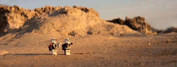 They still haven't found the droids they're looking for. Toy photography by Tom Milton